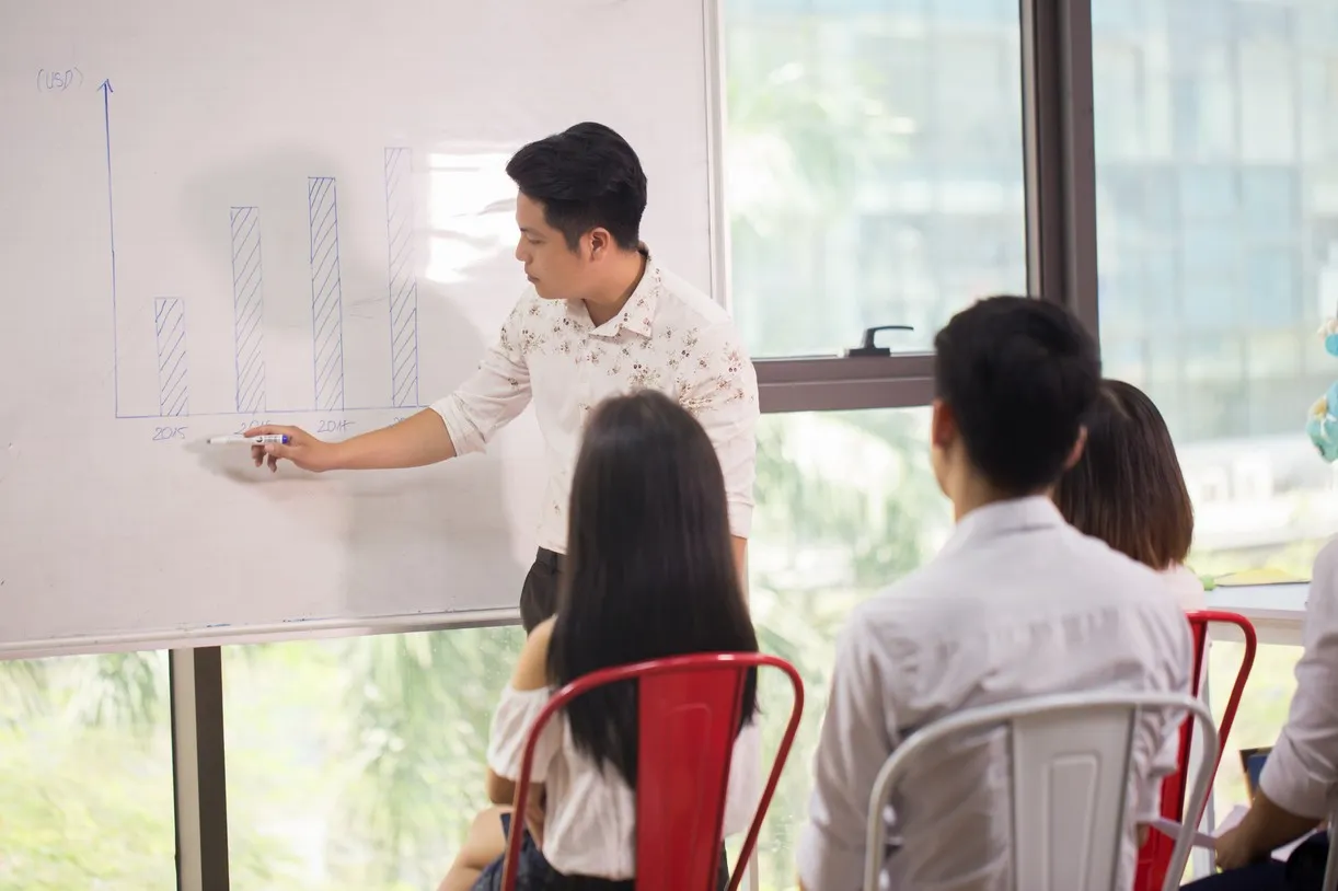 Đội ngũ Content doanh nghiệp trao đổi và triển khai nội dung
